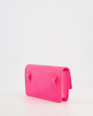 Tod
s Neon Pink Small Leather Belt Bag with Silver Hardware