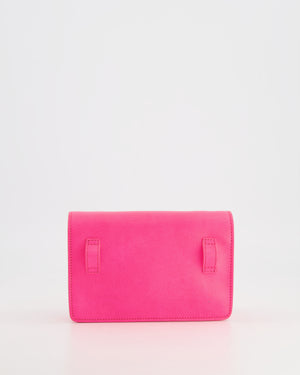 Tod
s Neon Pink Small Leather Belt Bag with Silver Hardware