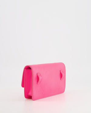 Tod
s Neon Pink Small Leather Belt Bag with Silver Hardware