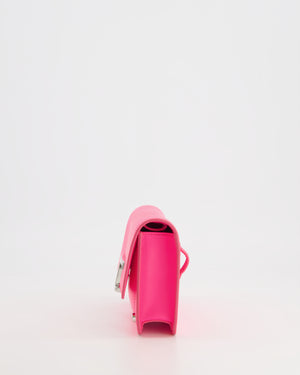 Tod
s Neon Pink Small Leather Belt Bag with Silver Hardware