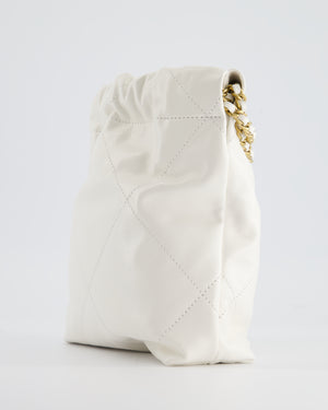 *HOT* Chanel Mini 22 Bag in White Calfskin with Gold Hardware