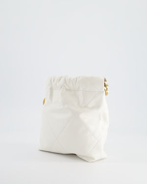 *HOT* Chanel Mini 22 Bag in White Calfskin with Gold Hardware