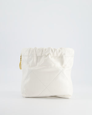 *HOT* Chanel Mini 22 Bag in White Calfskin with Gold Hardware