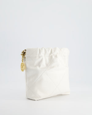 *HOT* Chanel Mini 22 Bag in White Calfskin with Gold Hardware