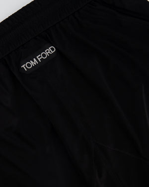 Tom Ford Black Silk Midi Skirt with Back Logo Detail IT 36 (UK 4)