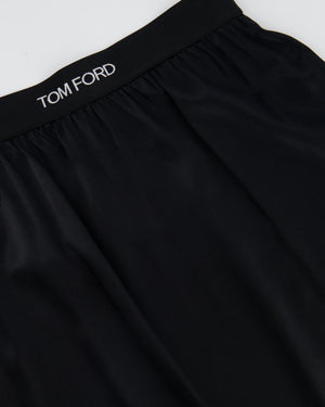 Tom Ford Black Silk Mini Skirt with Logo Detail IT S (UK 6 - 8)