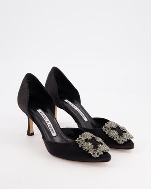 Manolo Blahnik Black Satin High Heel Pump EU 34.5