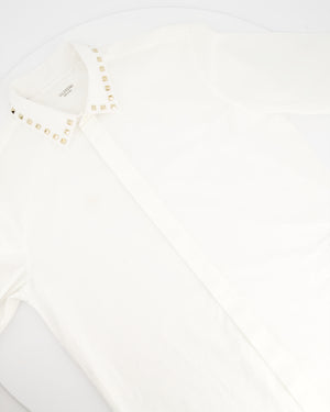 Valentino White 05. Rockstud Button Down Shirt IT 38 (UK 6)