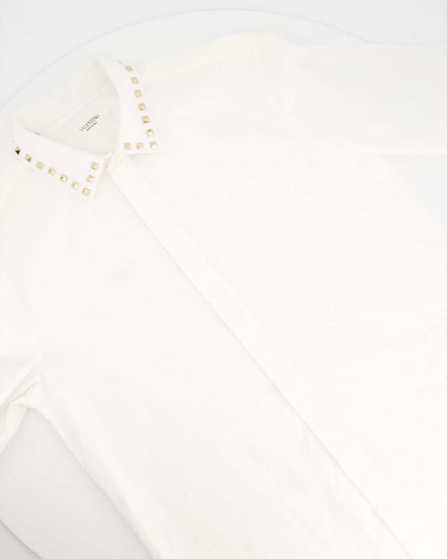 Valentino White 05. Rockstud Button Down Shirt IT 38 (UK 6)