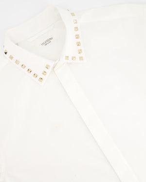 Valentino White 05. Rockstud Button Down Shirt IT 38 (UK 6)