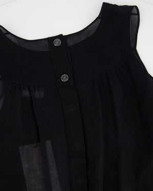 Chanel Black Vest with Ruched Detail FR 38 (UK 10)