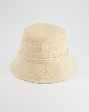 Ruslan Baginskiy Beige Straw Hat with Logo Detail