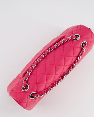 Chanel Hot Barbie Pink Medium Classic Double Flap Bag in Lambskin Leather with  Silver Hardware