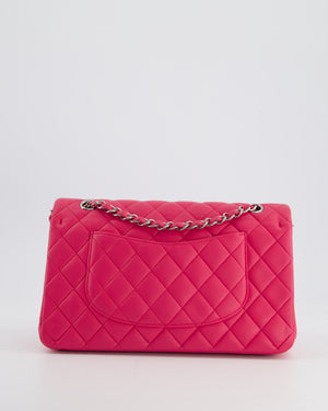 Chanel Hot Barbie Pink Medium Classic Double Flap Bag in Lambskin Leather with  Silver Hardware