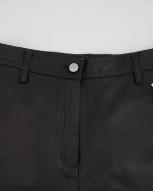 Magda Butrym Black Leather Large Trousers Size FR 36 (UK 8) RRP £1,950