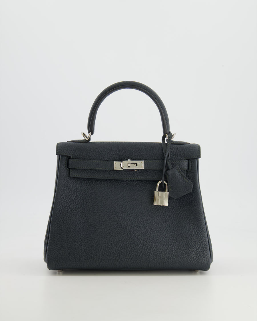 Hermès Kelly 25cm HSS Bag Retourné in Graphite Togo Leather with Palladium Hardware