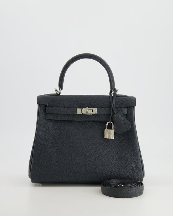 Hermès Kelly 25cm HSS Bag Retourné in Graphite Togo Leather with Palladium Hardware