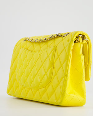 Chanel Canary Yellow Medium Classic Double Flap Bag in Lambskin Leather with Gold Hardware