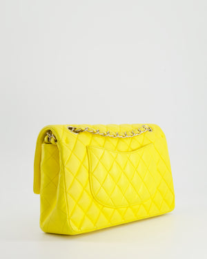 Chanel Canary Yellow Medium Classic Double Flap Bag in Lambskin Leather with Gold Hardware