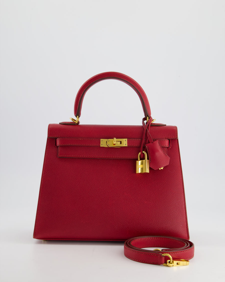 *FIRE PRICE* Hermès Kelly Replica Jewelry
 25cm Bag in Rouge Vif Epsom Leather with Gold Hardware