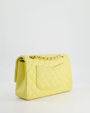 Chanel Sorbet Yellow Medium Classic Double Flap Bag in Caviar Leather with Champagne Gold Hardware