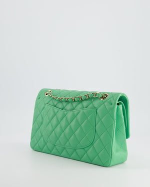 Chanel Mint Green Medium Classic Double Flap in Caviar Leather with Champagne Gold Hardware