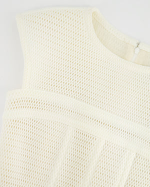 Chanel White Textured Sleeveless Mini Dress with Pocket Detail Size FR 34 (UK 6)