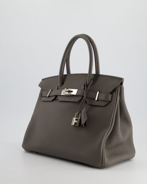 Hermès Birkin Bag 30cm Gris Etain Togo Leather with Palladium Hardware