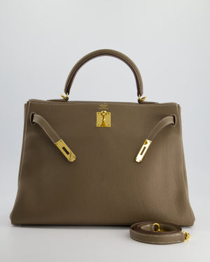 Hermès Kelly 35cm Bag in Etoupe Togo Leather with Gold Hardware