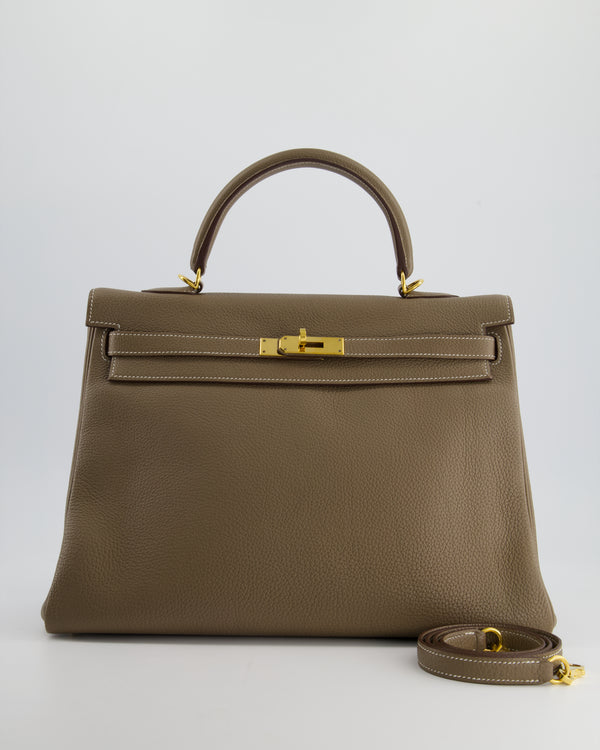 Hermès Kelly 35cm Bag in Etoupe Togo Leather with Gold Hardware