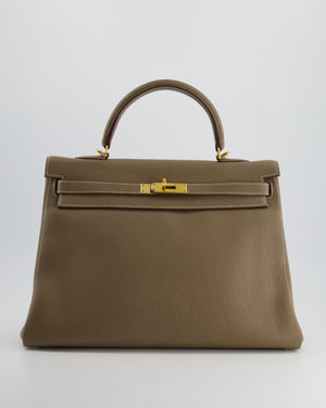 Hermès Kelly 35cm Bag in Etoupe Togo Leather with Gold Hardware