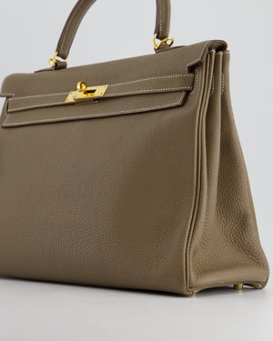 Hermès Kelly 35cm Bag in Etoupe Togo Leather with Gold Hardware