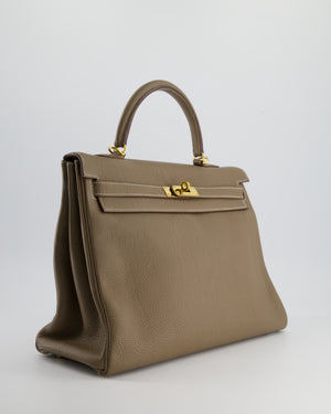 Hermès Kelly 35cm Bag in Etoupe Togo Leather with Gold Hardware