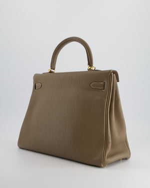 Hermès Kelly 35cm Bag in Etoupe Togo Leather with Gold Hardware