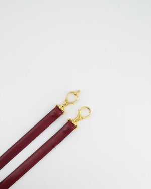 Celine 70cm Burgundy Vintage Belt with Gold Logo Clasp 70cm