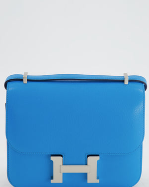 Hermès Constance III Mini Miroir 18cm Bag in Bleu Frida Chèvre Chamkila Leather with Palladium Hardware