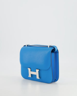 Hermès Constance III Mini Miroir 18cm Bag in Bleu Frida Chèvre Chamkila Leather with Palladium Hardware