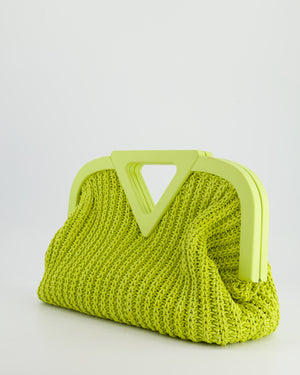 Bottega Veneta Medium Green Crochet Point Cross Body Bag