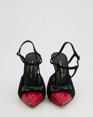 Alessandra Rich Black and Red Bow Detailed Heels Size EU 39.5