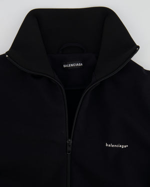 Balenciaga Black Zipped Jacket with White Logo Detail Size IT 48 (UK 16)