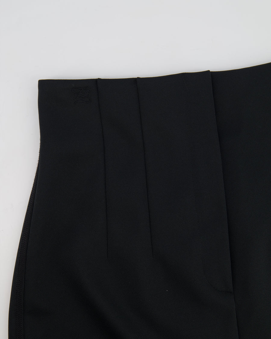 Fendi Black Tube Tailored Midi Skirt with Logo Detail Size IT 42 (UK 10)