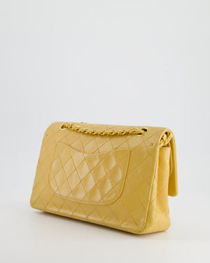 Chanel Vintage Beige Medium Double Flap Bag in Lambskin Leather with 24K Gold Hardware