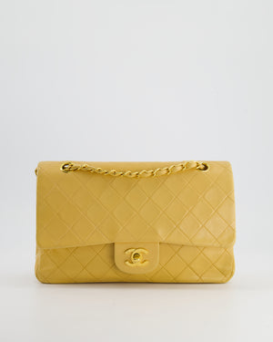 Chanel Vintage Beige Medium Double Flap Bag in Lambskin Leather with 24K Gold Hardware