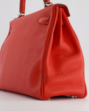 Hermès Kelly Retourne Bag 32cm in Geranium Togo Leather and Palladium Hardware