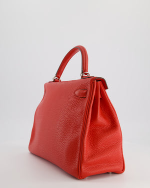 Hermès Kelly Retourne Bag 32cm in Geranium Togo Leather and Palladium Hardware