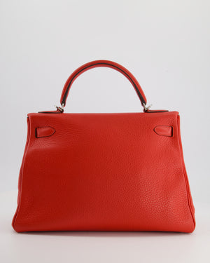 Hermès Kelly Retourne Bag 32cm in Geranium Togo Leather and Palladium Hardware