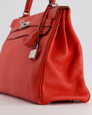 Hermès Kelly Retourne Bag 32cm in Geranium Togo Leather and Palladium Hardware