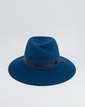 Maison Michel Paris Turquoise Wool Felt Hat with Grosgrain Trim RRP £477