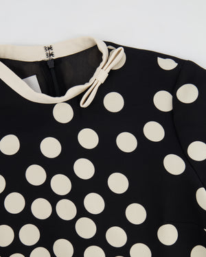 Valentino Black and White Silk Polka Dot Short-Sleeve Mini Dress with Collar Detail Size IT 40 (UK 8) RRP £2,500