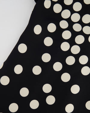 Valentino Black and White Silk Polka Dot Short-Sleeve Mini Dress with Collar Detail Size IT 40 (UK 8) RRP £2,500